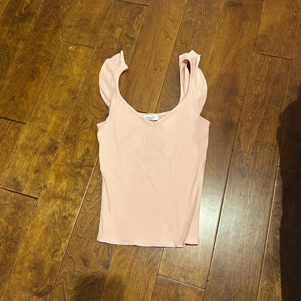 South Moon Under Pink Ruffle Tank Top